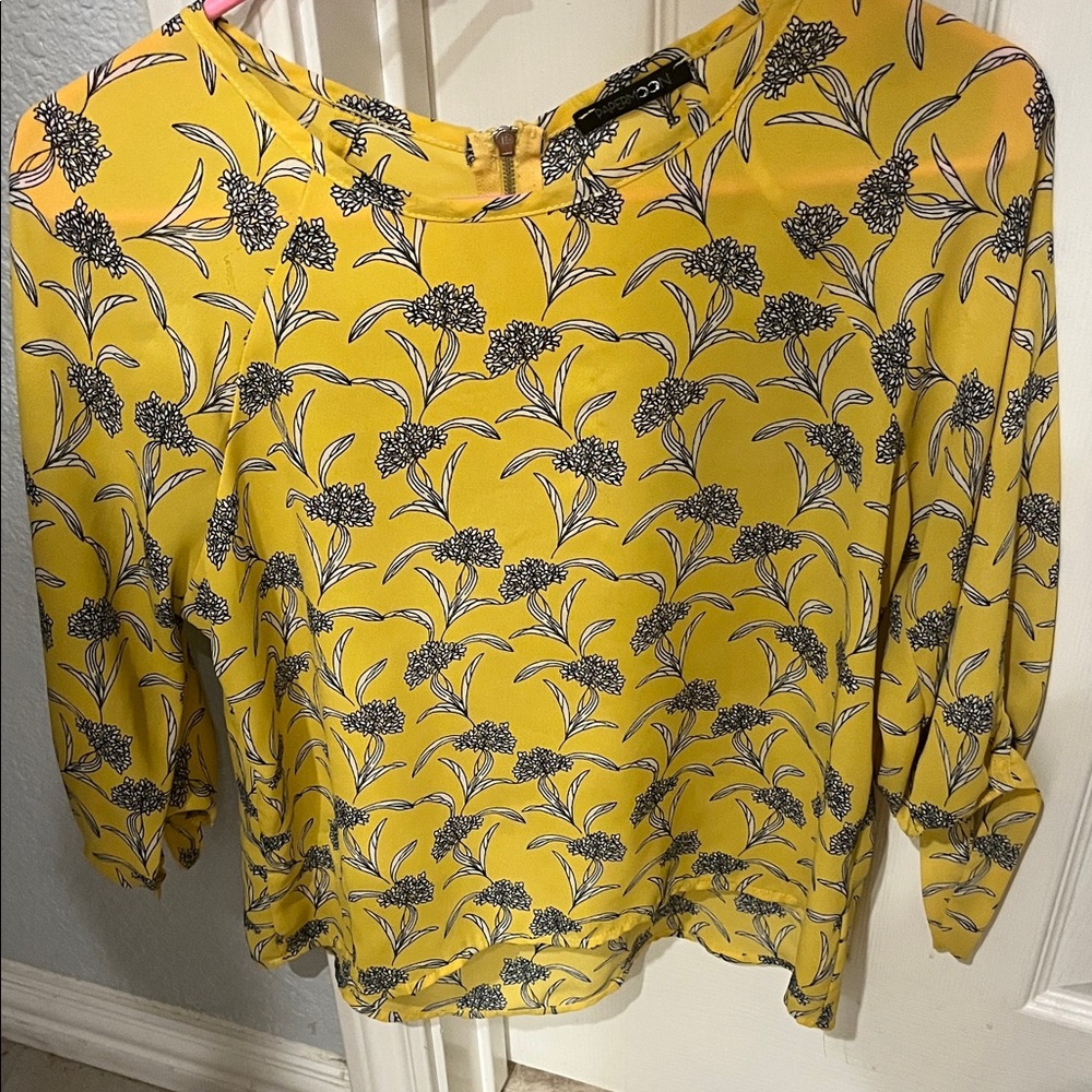 Papermoon Mustard Floral Print Blouse